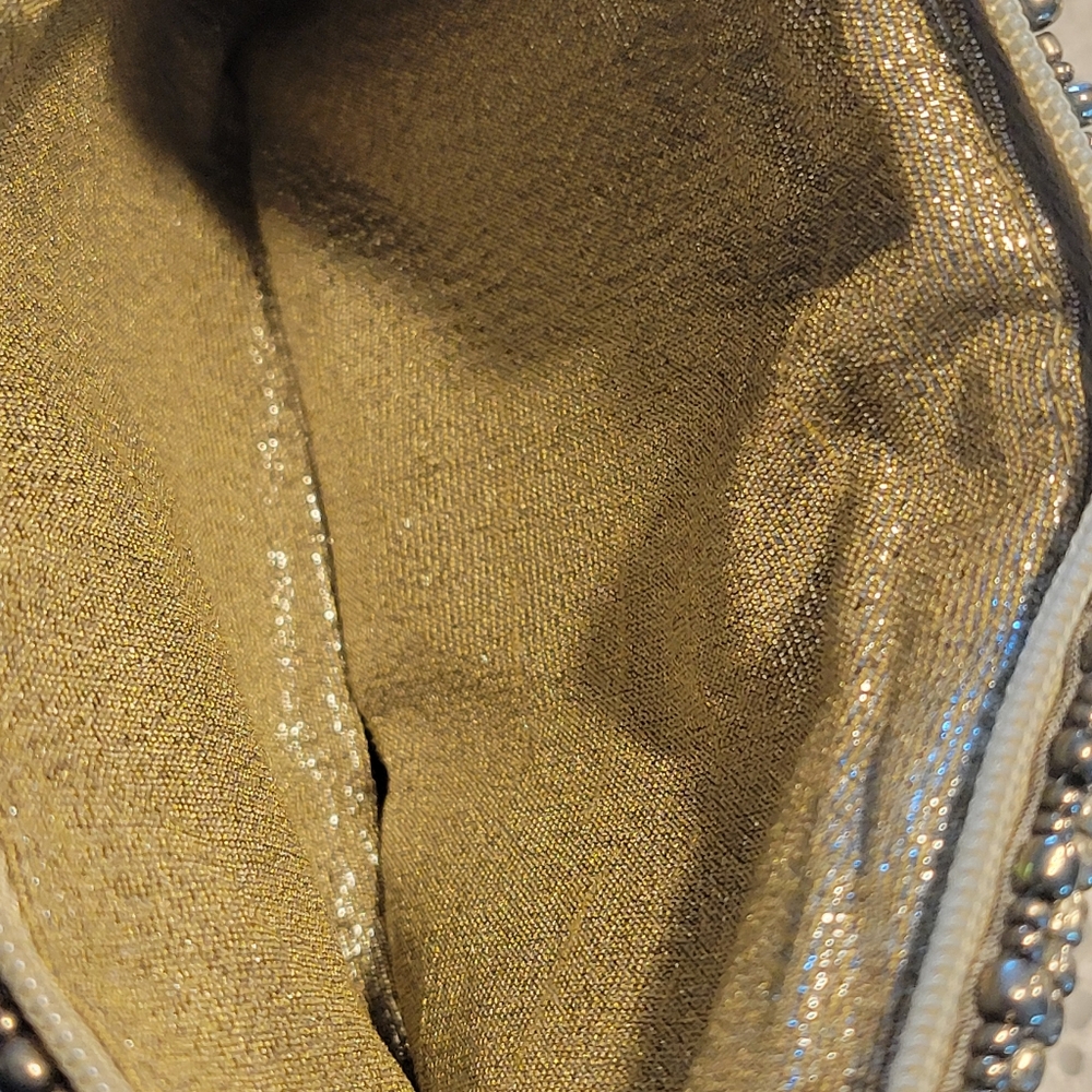 MARY FRANCES Silver Beaded With Long Chain Strap Exelent - Picture 8 of 12